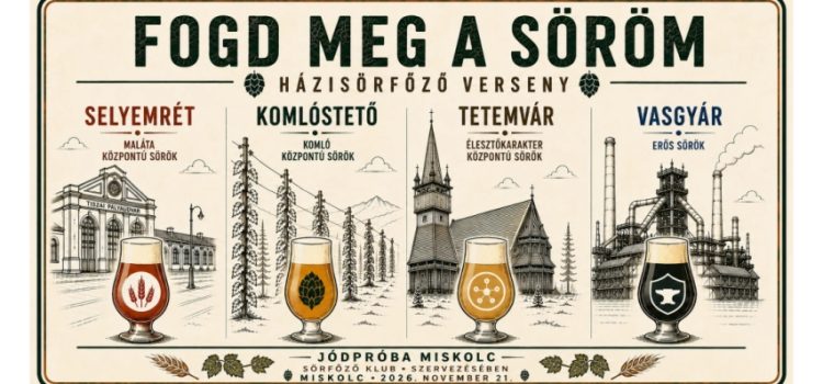 Miskolci “Fogd Meg A Söröm” Házisörfőző verseny 2026 Miskolci “Fogd Meg A Söröm” Házisörfőző verseny 2026